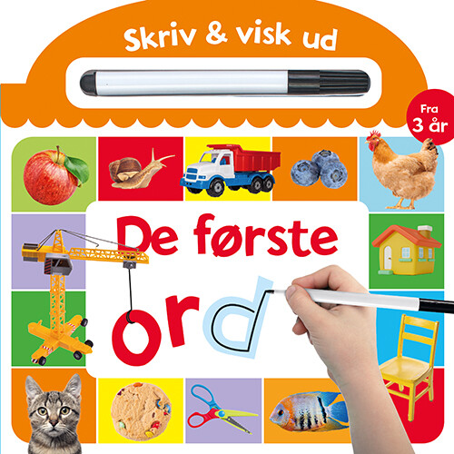 Skriv Og Visk Ud - De Første Ord - Bog