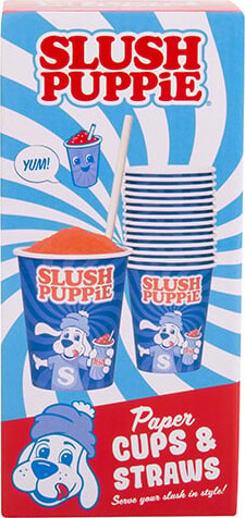 Slush Puppie Paper Cups (x 20) & Straws