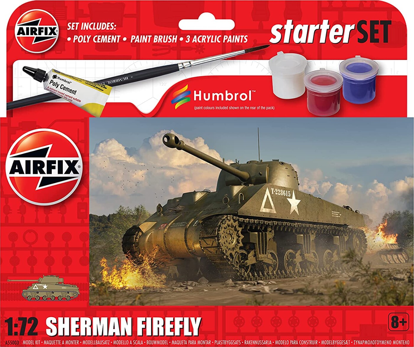 Airfix - Sherman Firefly Tank Byggesæt - 1:72 - A55003