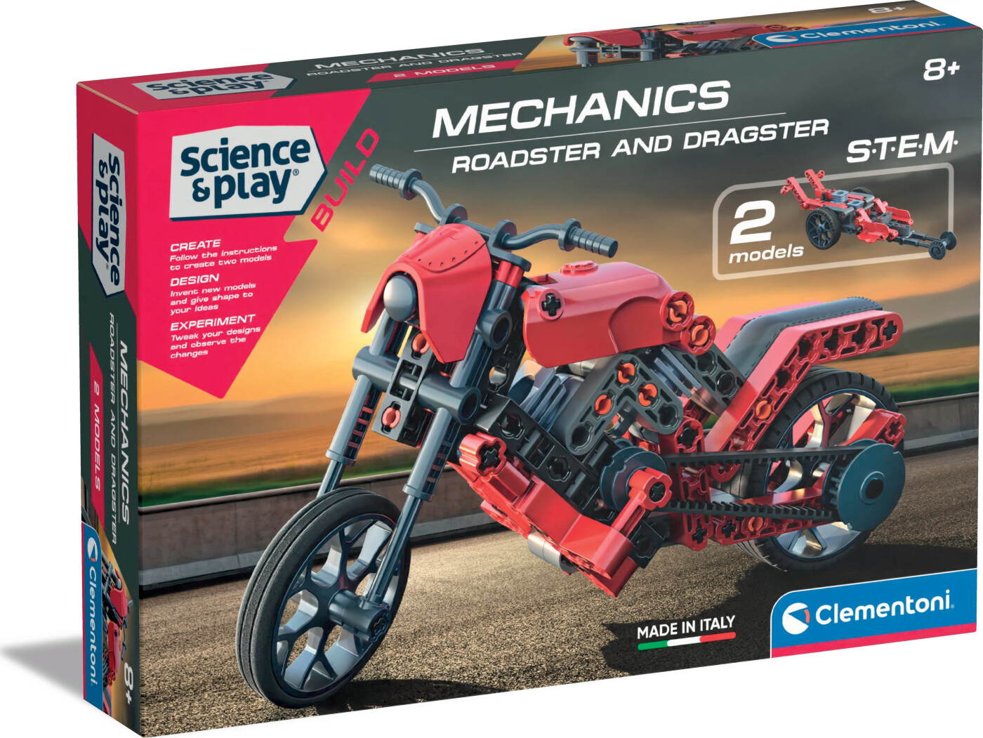Se Clementoni - Science And Play Build - Mechanics - Roadster And Dragster hos Gucca.dk