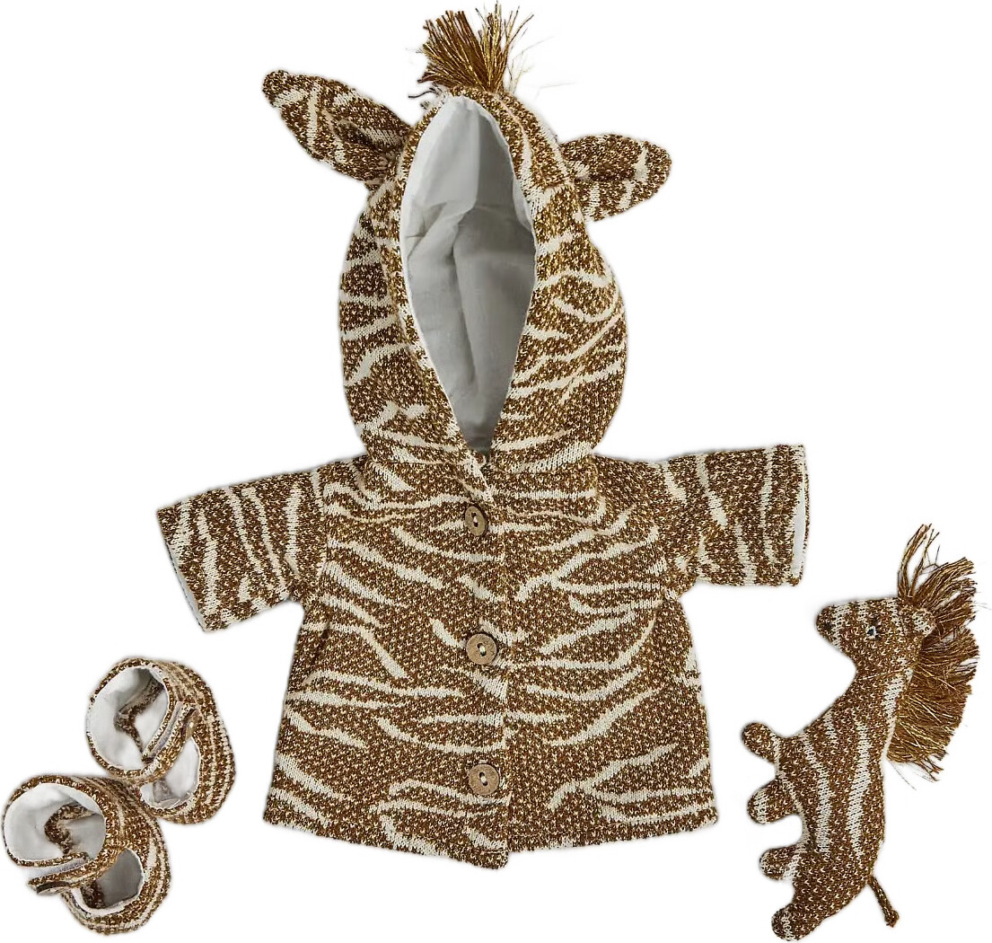 Smallstuff Dukketøj m. Bamse - Zebra - Brun/Guld