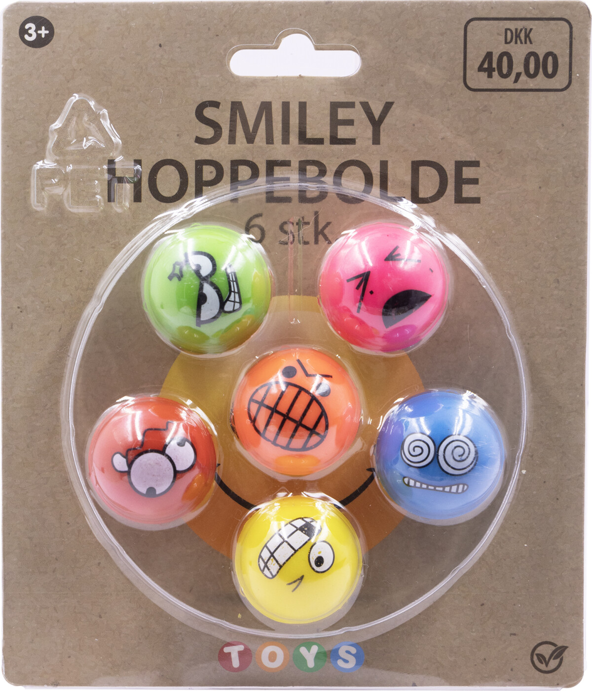 Hoppebolde Til Børn - Smiley - 6 Stk