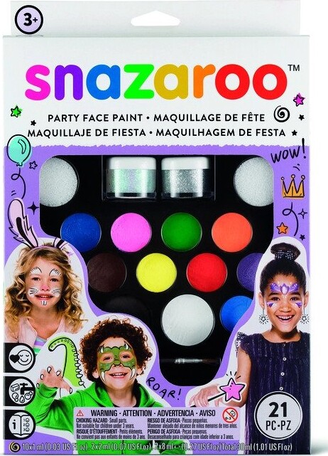 Snazaroo - Ansigtsmaling Sæt Med 20 Farver Og Idéhæfte