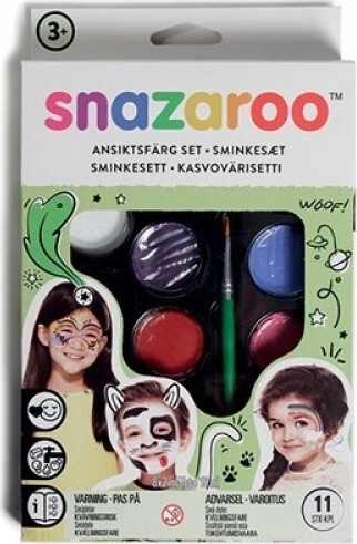 Snazaroo - Ansigtsmaling Sæt Med 10 Farver Og Idéhæfte - Grøn