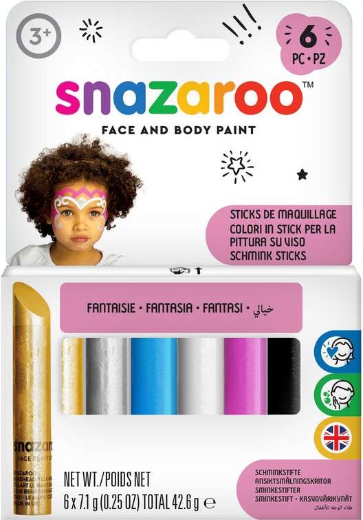 Snazaroo - Ansigtsmaling Stifter - Lyserød - 6 Farver billede