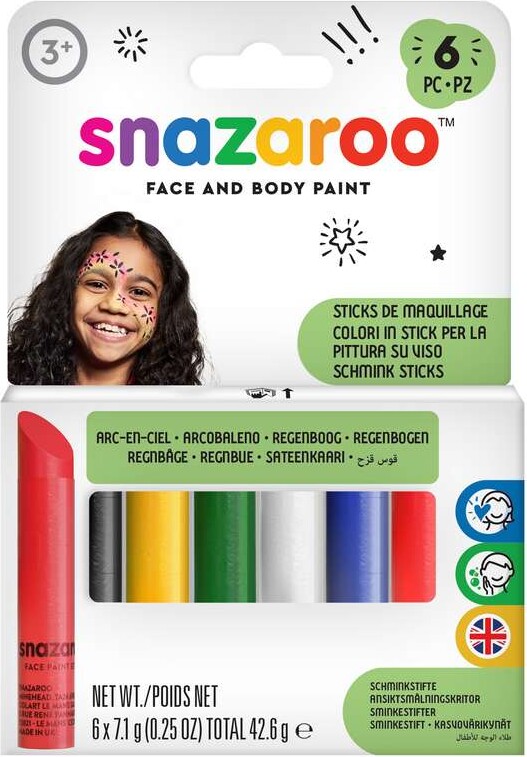 Snazaroo - Ansigtsmaling Stifter - Standard - 6 Farver billede
