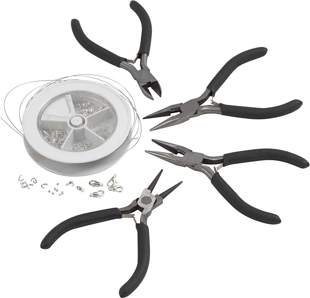 Smykkestartsæt Med Værktøj - Forsølvet