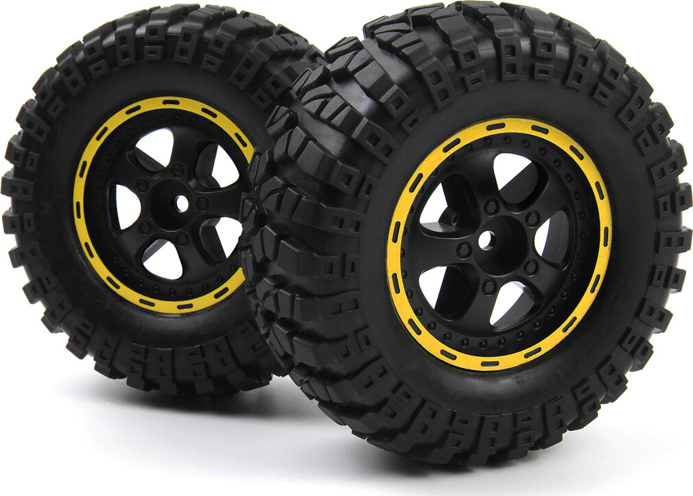 Smyter Desert Wheels/tires Assembled (yellow/2pcs) - 540266 - Blackzon