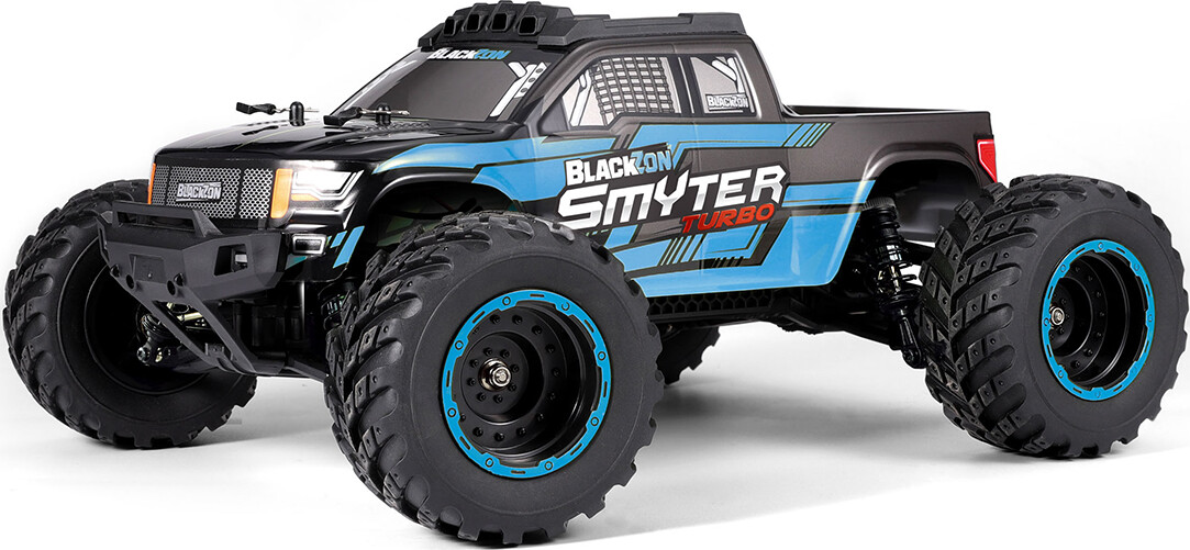 Blackzon - Rc Monster Truck Bil - Smyter Mt Turbo 1/12 4wd 3s - Blå