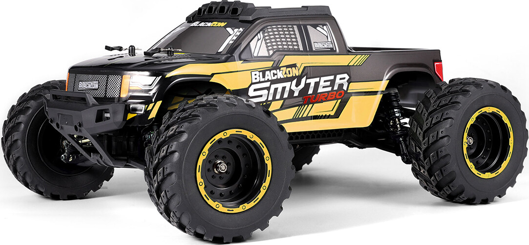 Blackzon - Rc Monster Truck Bil - Smyter Mt Turbo 1/12 4wd 3s - Gul