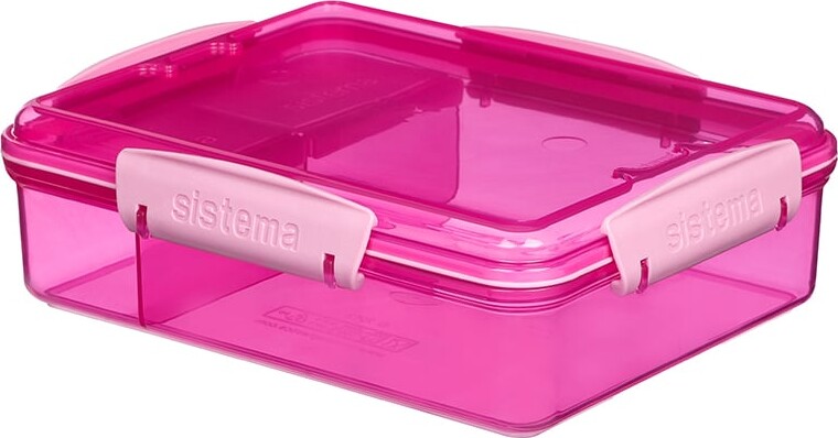 Sistema - Snack Attack Duo Madkasse - Lunch - 975 Ml - Pink