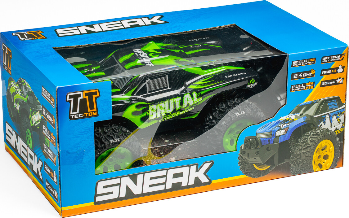 TEC-TOY Sneak Brutal R/C 1:12 2,4GHz 7,4V 500mAh - Grøn (471262)