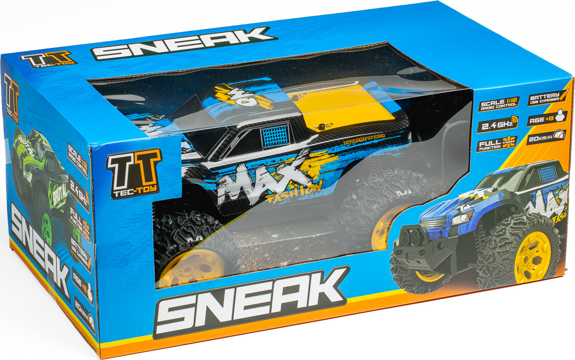 TEC-TOY Sneak Max R/C 1:12 2,4GHz 7,4V 500mAh - blå (471264)