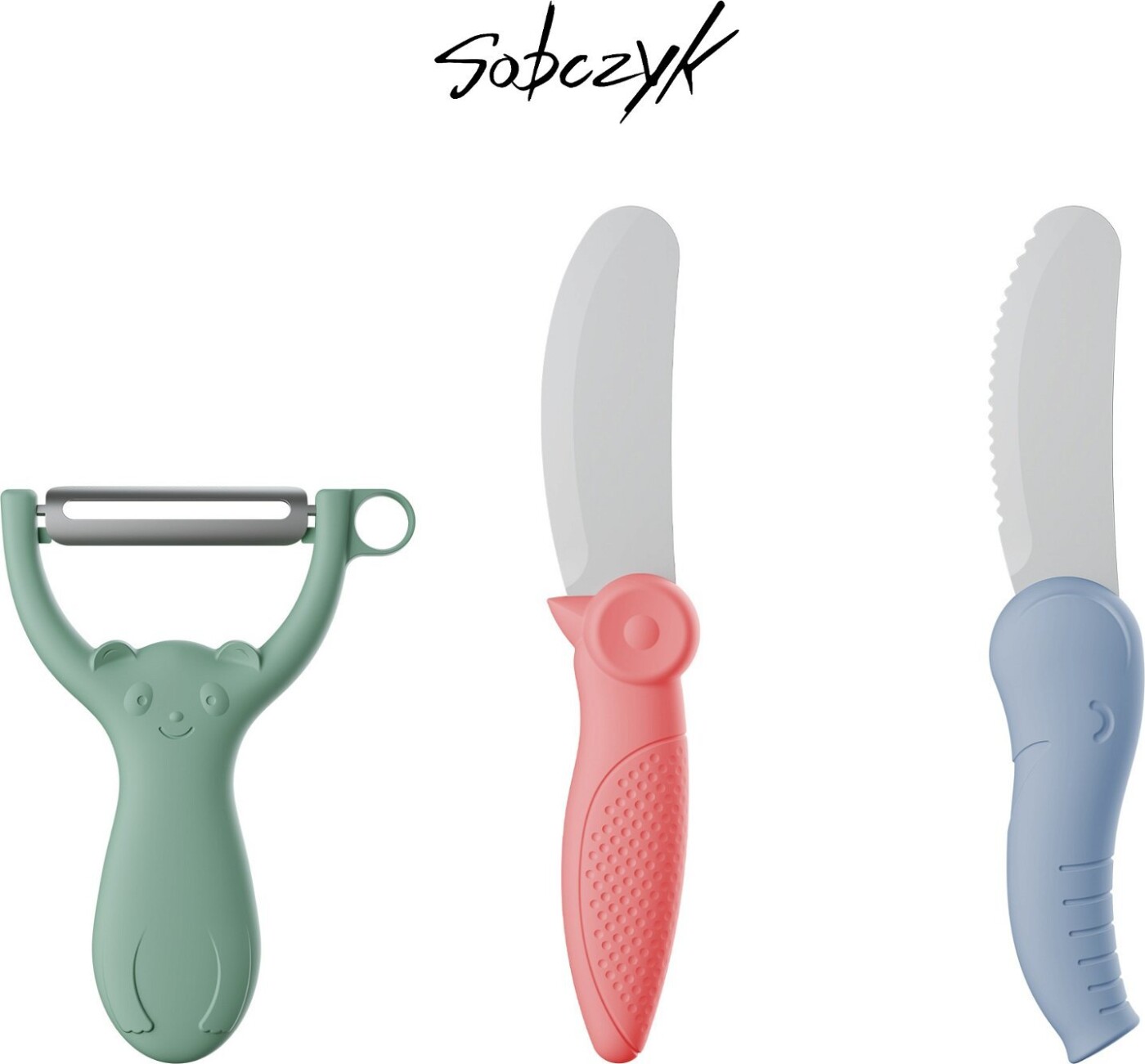 Sobczyk Junior - Børneknive Og Skræller Sæt Til Køkken - 3 Dele