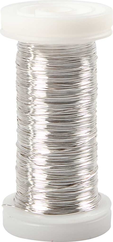 Sølvtråd - Tykkelse 0,3 Mm - Forsølvet - 100 M - 50 G