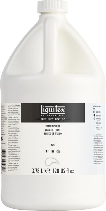 Se Liquitex - Akrylmaling - Soft Body - Titanium White 3,79 L hos Gucca.dk