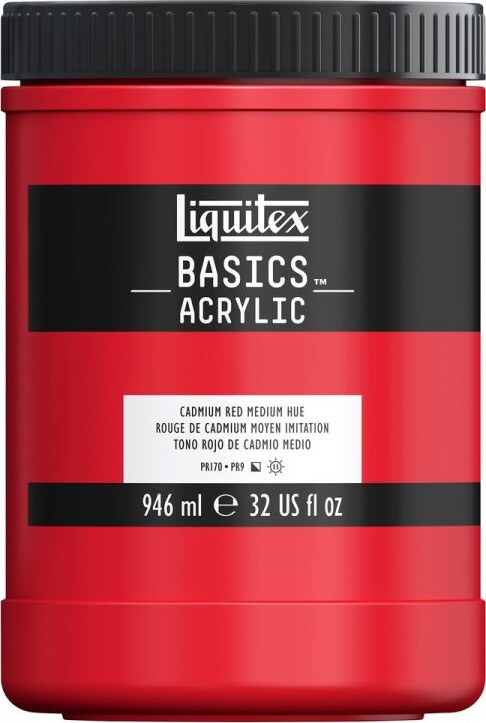 Liquitex - Basics Akrylmaling - Cadmium Red Medium Hue 946 Ml