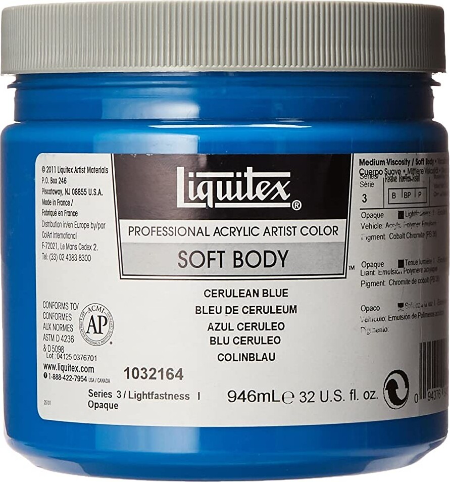 Liquitex - Akrylmaling - Soft Body - Cerulean Blue 946 Ml