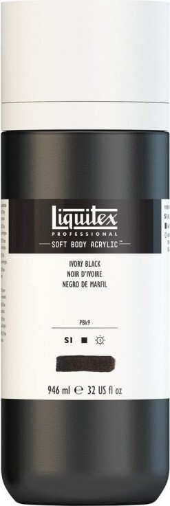 Se Liquitex - Akrylmaling - Soft Body - Ivory Black 946 Ml hos Gucca.dk