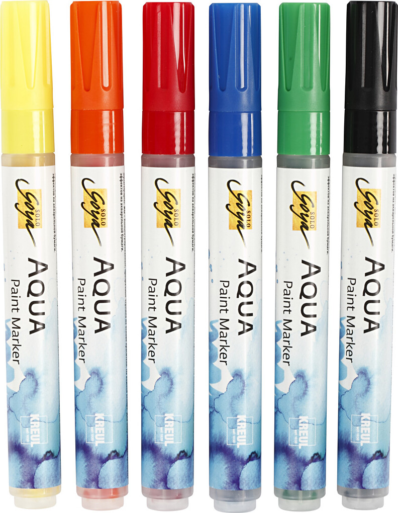 Solo Goya Aqua Paint Marker - Assorterede Farver - 6 Stk.