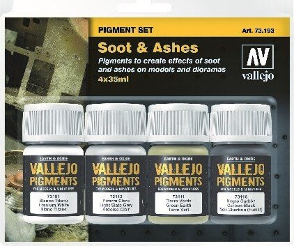 Se Vallejo - Pigments Sæt - Soot & Ashes - 4x35 Ml hos Gucca.dk