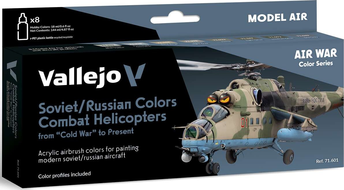 Vallejo - Model Air Maling Sæt - Soviet + Russian - Cold War To Present - 8x17 Ml