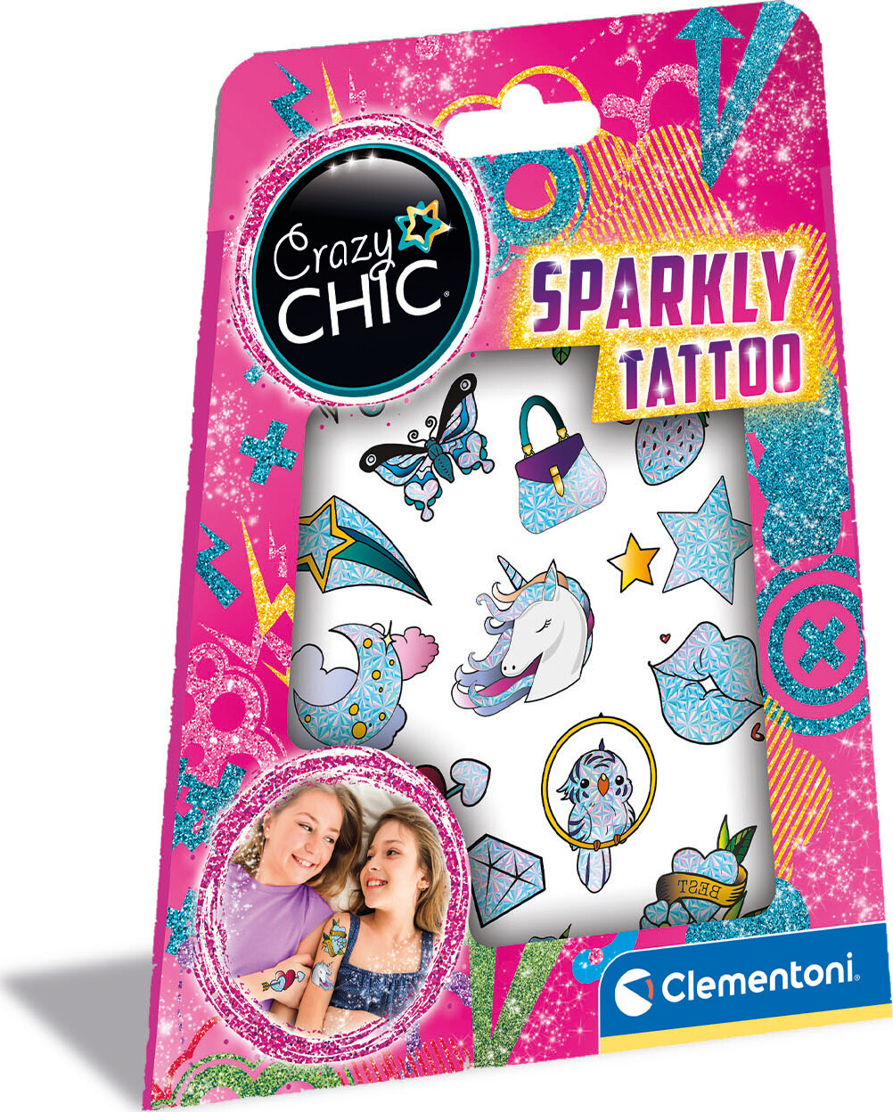 4: Tatoveringer Til Børn - Sparkly Tattoo - Crazy Chic - Clementoni