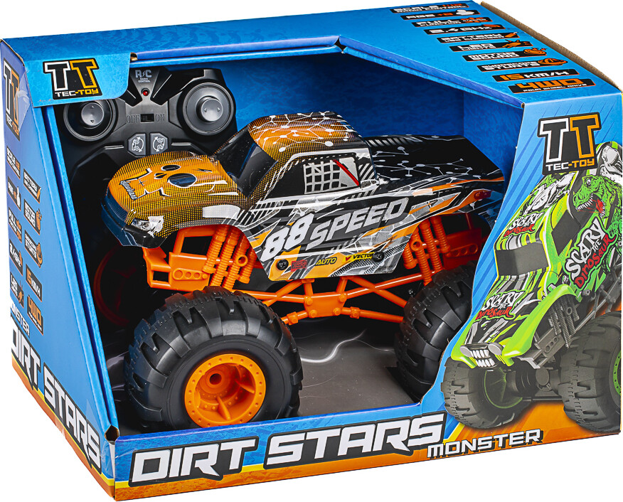 Fjernstyret Bil Med Lys Og Lyd - Speed Dirt Stars - 1:12 - Orange