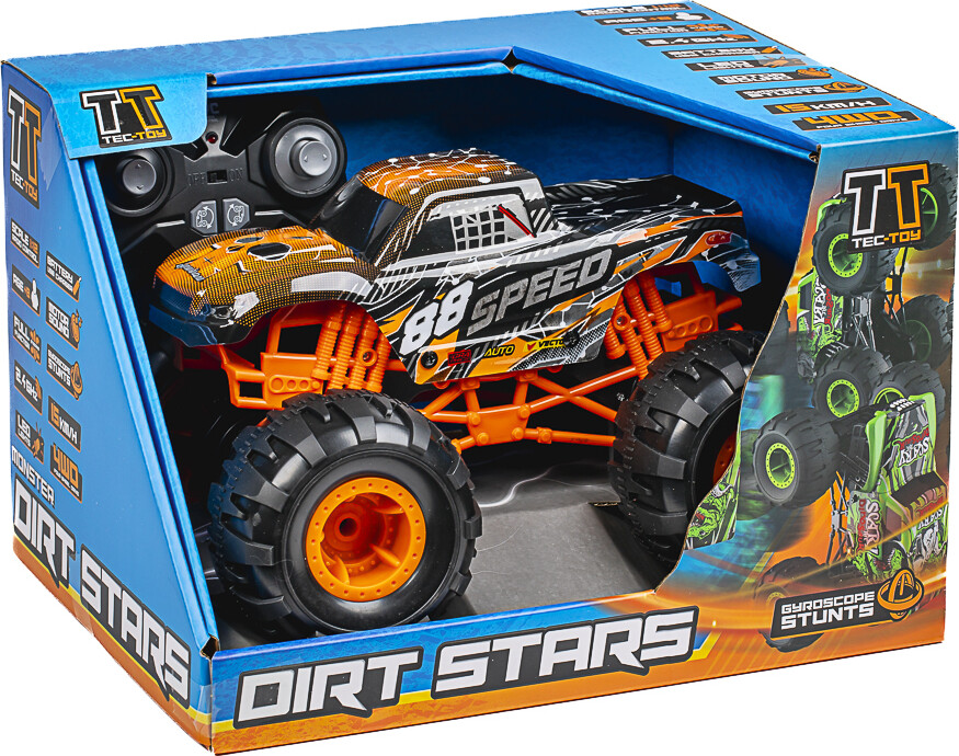 Fjernstyret Bil Med Lys Og Lyd - Speed Dirt Stars - 1:12 - Orange