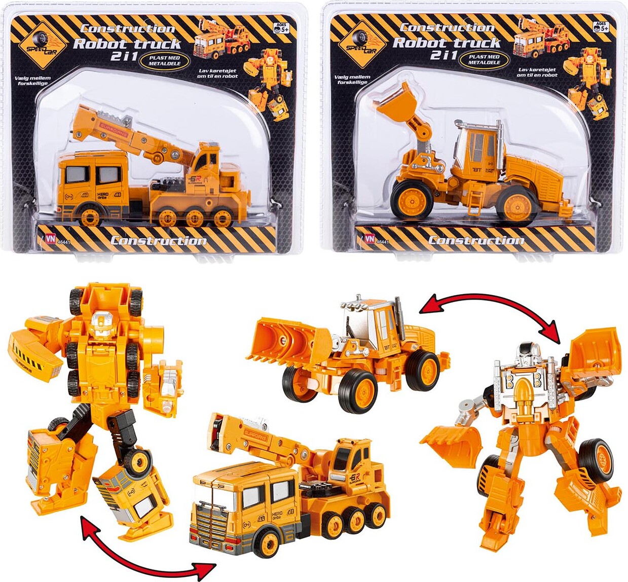 Speedcar - 2-i-1 Robot Og Lastbil / Rendegraver - Assorteret