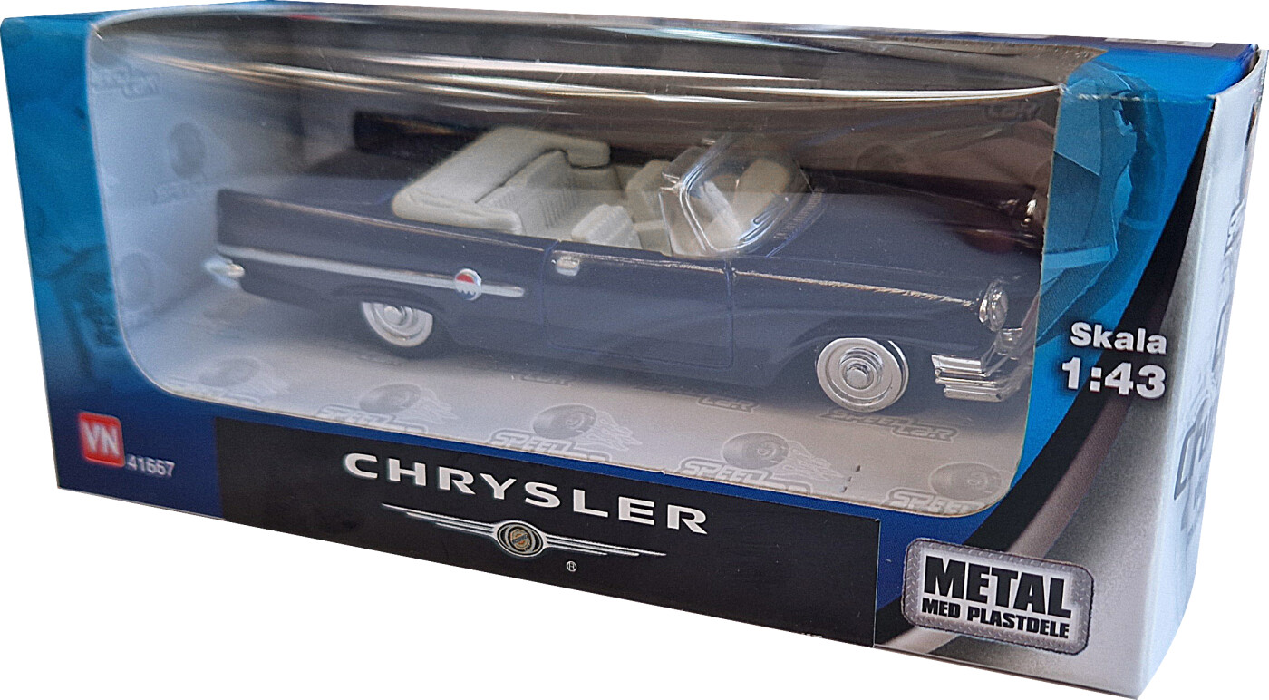 Speedcar Bil 1:43 I Metal - Blå Chrysler