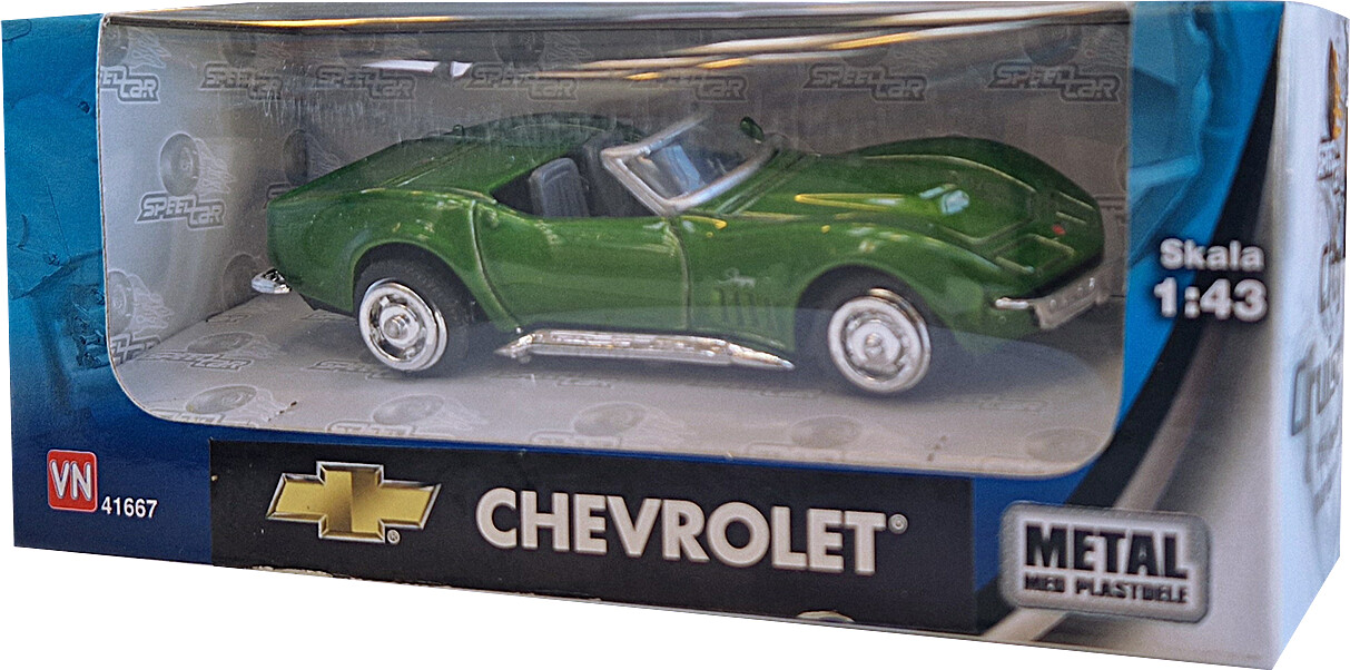Speedcar Bil 1:43 I Metal - Grøn Chevrolet
