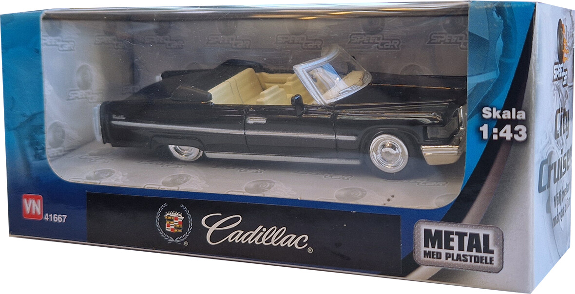 Speedcar Bil 1:43 I Metal - Mørk Cadillac