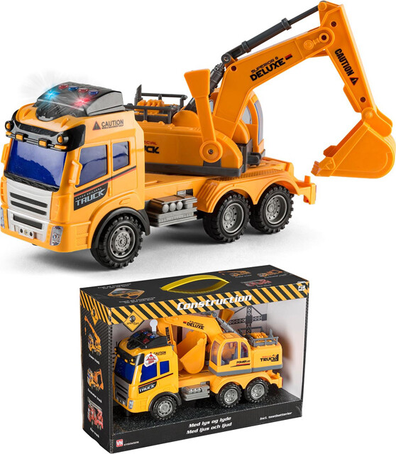 Speedcar - Excavator Lastbil Med Rendegraver - Lys - Lyd Og Friktion