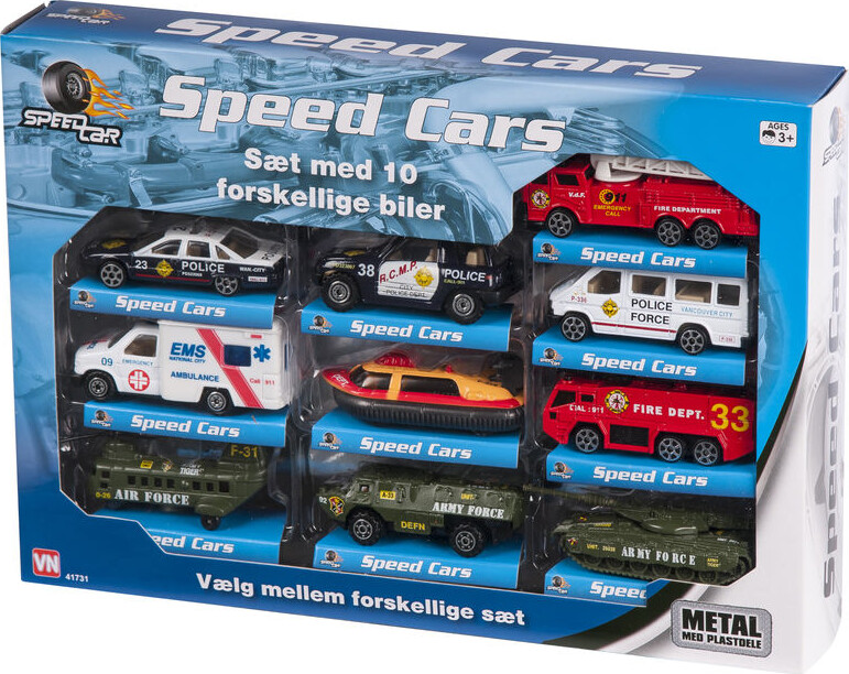 Speedcar - Sæt Med 10 Biler - Assorteret