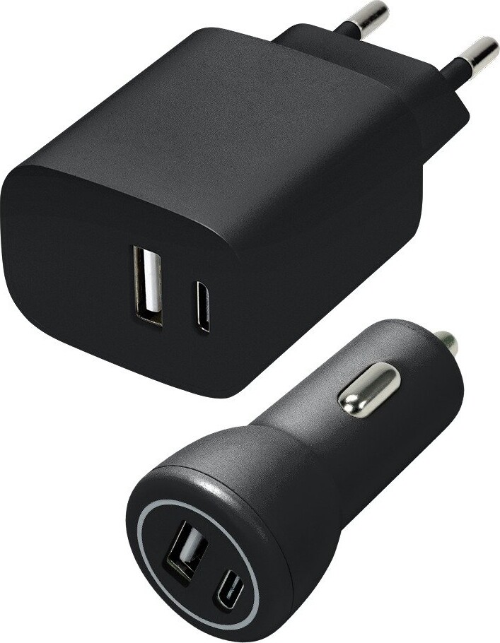 Speedlink - Wall & Car Charger Set Usb-a & Usb-c 15w, Black