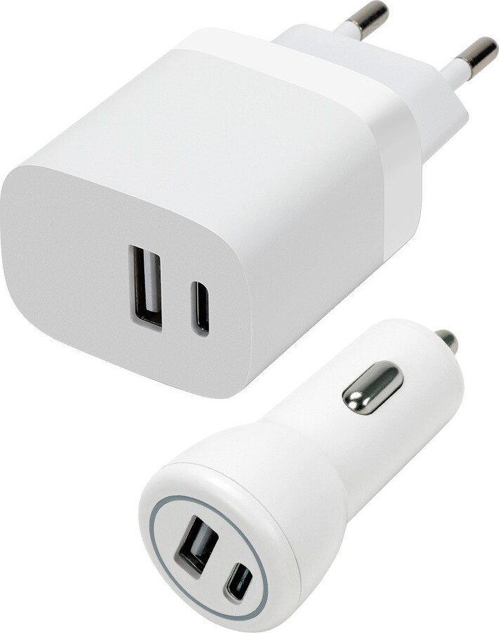 Speedlink - Wall & Car Charger Set Usb-a & Usb-c 15w, White