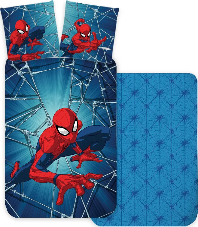 Junior sengetøj 100x140 cm - Vendbart sengesæt med Spiderman - 100% bomulds sengelinned