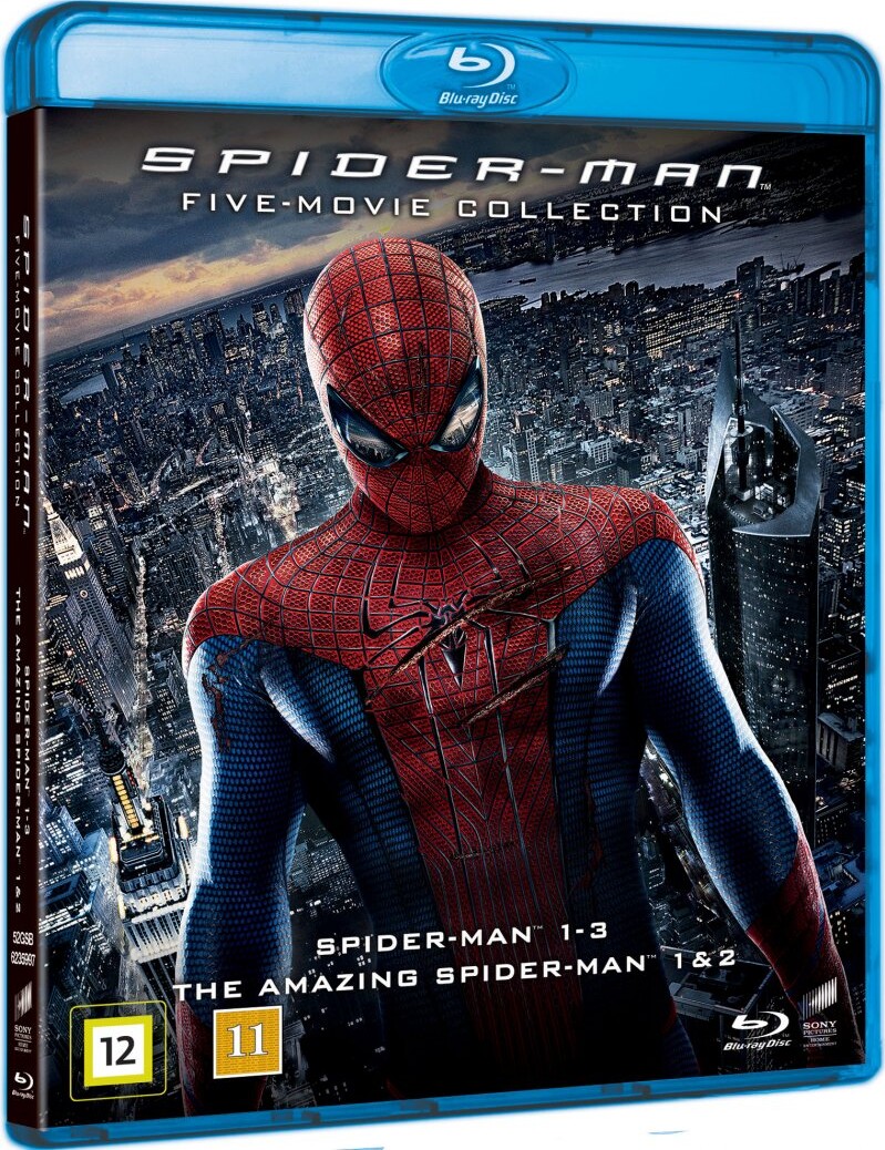 Spider-man 1-3 + The Amazing Spider-man 1+2 - Blu-Ray
