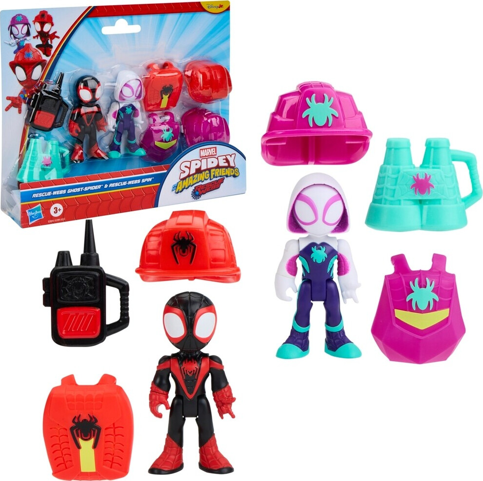 Spidey and His Amazing Friends Spidey & Friends Rescue-Webs Miles & Ghost 2-PK