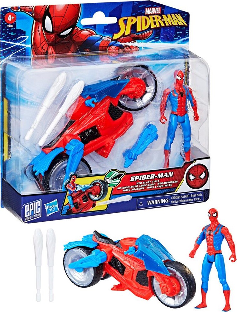 Marvel Spider-man - Web Blast Cycle Figur Sæt - Hasbro F6722