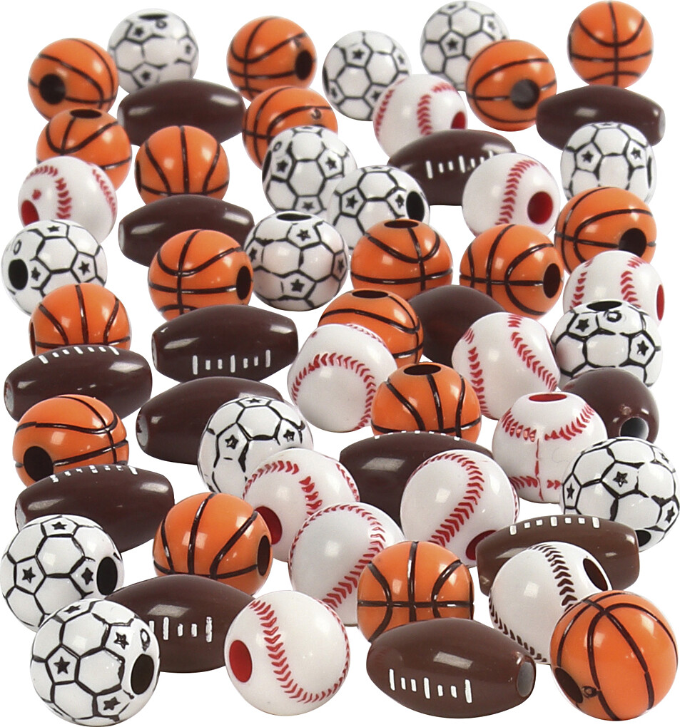 Sportsperler - Str. 11-15 Mm - Hulstr. 3-4 Mm - Assorterede Farver - 270 G billede