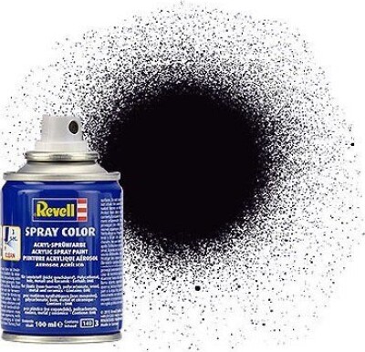 Revell - Spray Color Spraymaling - Black Mat 100 Ml