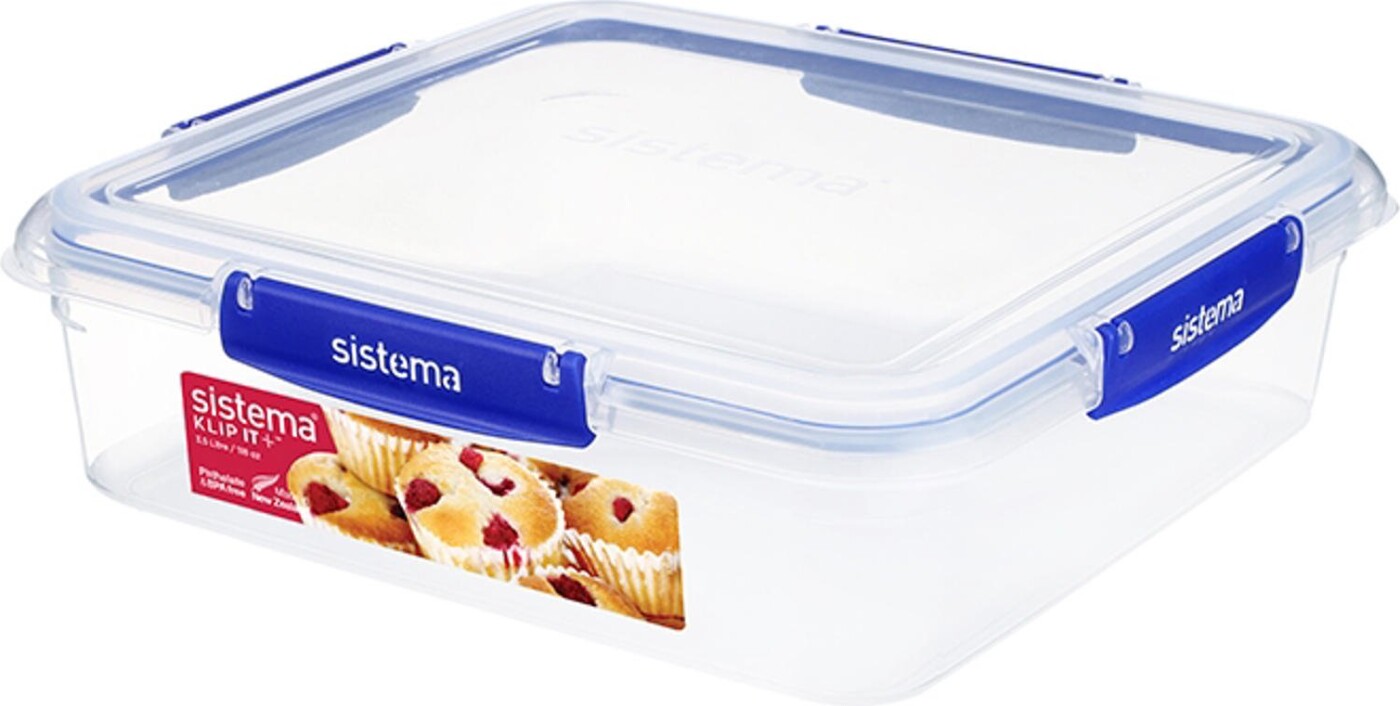 Sistema - Klip It Plus Opbevaringsboks - Square - 3,5 L