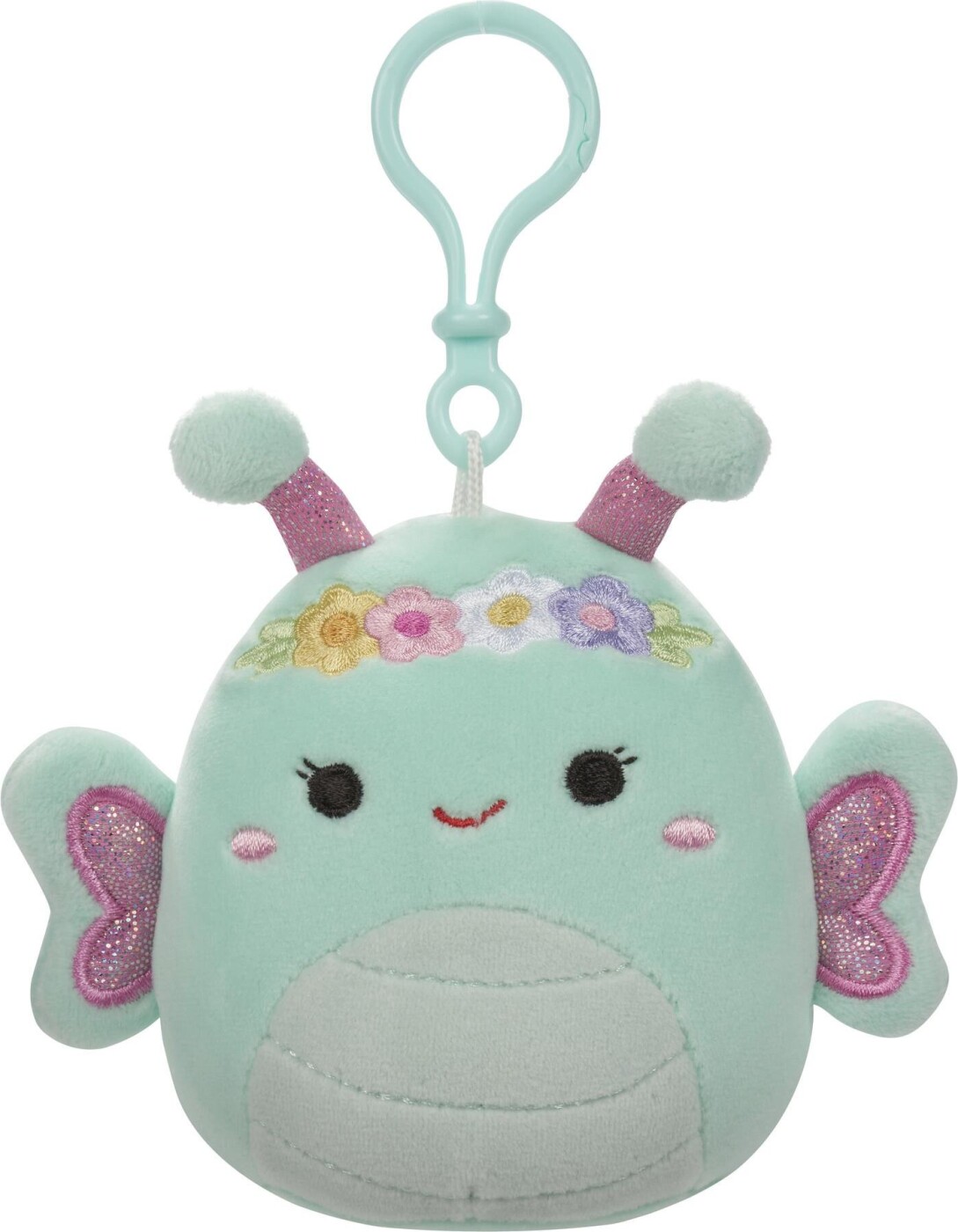 Squishmallows Bamse - Spring - Reina Sommerfugl - Med Klips - 9 Cm