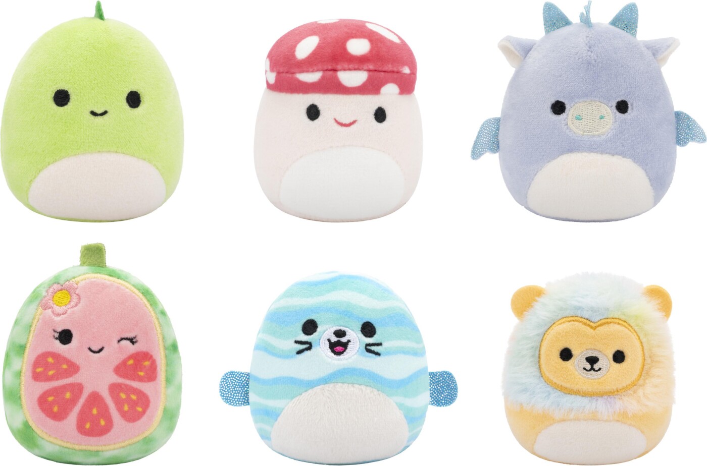 Squishmallows - Micromallows 6-pack Plush - Danny, Dane, Malcom, Lena, Leonard, Noah Sqmm0010 X 1