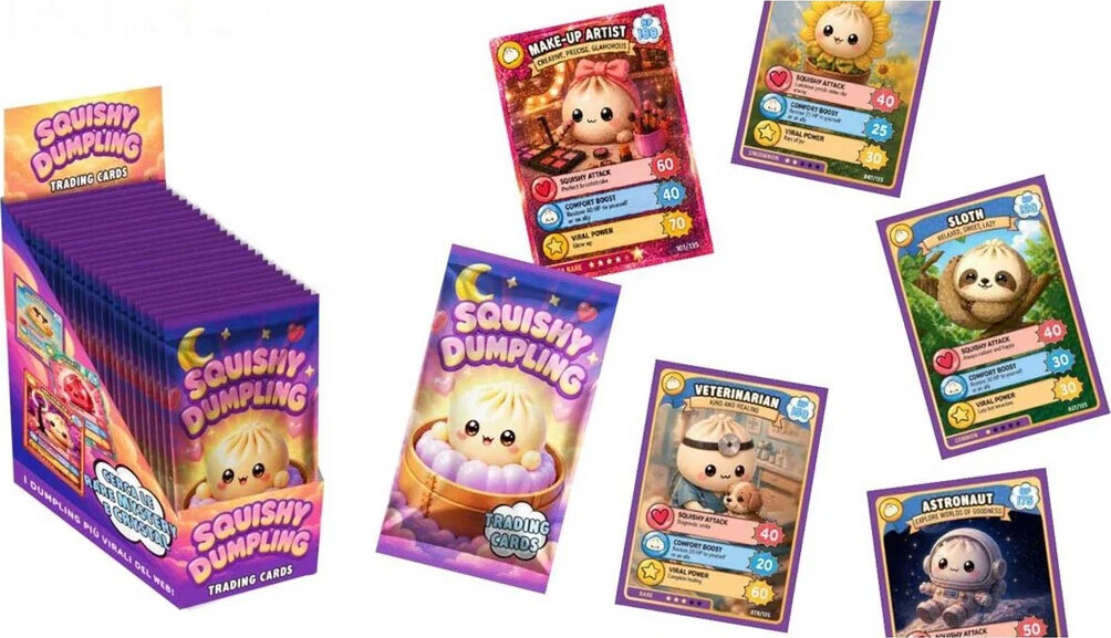 Squishy Dumplings Samlerkort 5-pak Toys - Trading card - GEEKD.dk billede