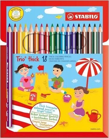 Billede af Stabilo - Trio Thick, Wallet Of 18 Colored Pencils
