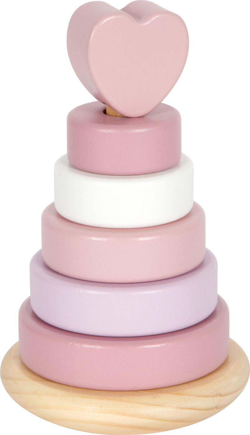 Small Foot - Wooden Stacking Tower Pink - 7 pcs.