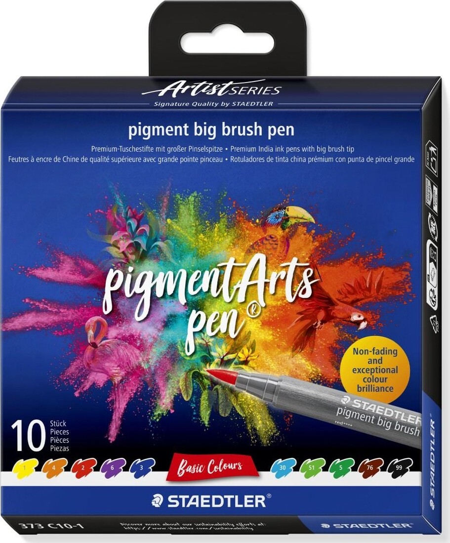 Staedtler - Big Brush - 10 Stk Assorteret - Pastel Farver
